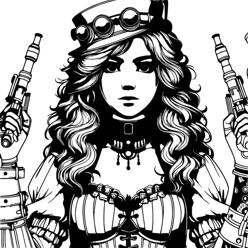 realistic woman steam punk