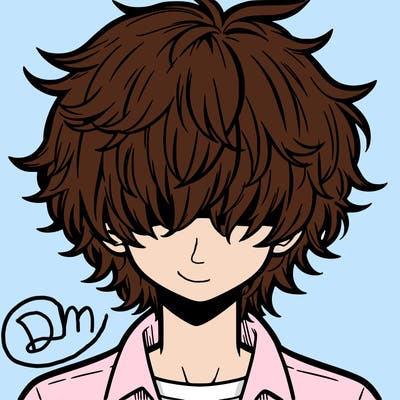 manga boy fluffy hair covering his eyes