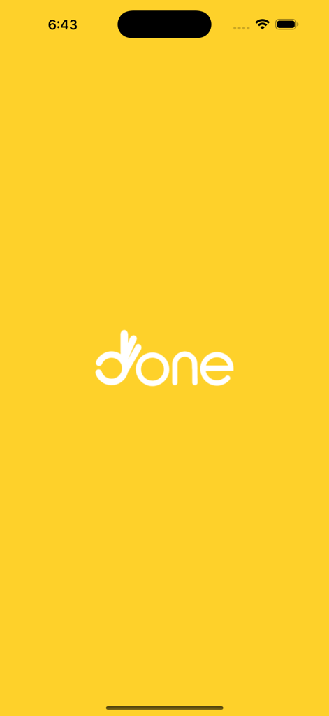 Done ksa - Done ksa app splash screen with white logo on yellow background