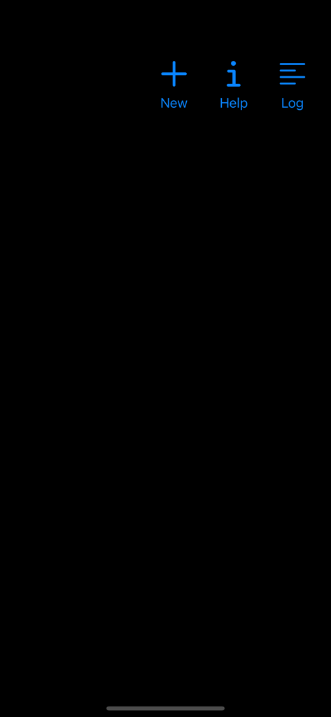 aSPICE Pro - oVirt Proxmox - Initial screen of aSPICE Pro app with options for new connection, help and logs
