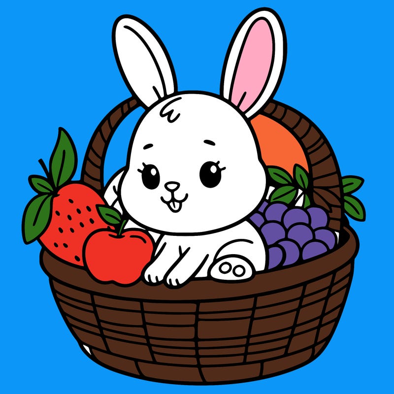 bunny in a fruit basket