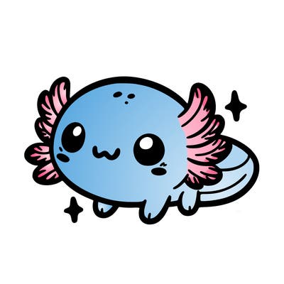 cute easy baby axolotl