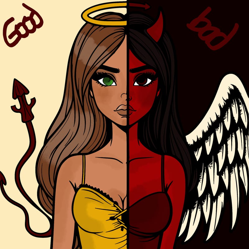 devil vs angel realistic girl