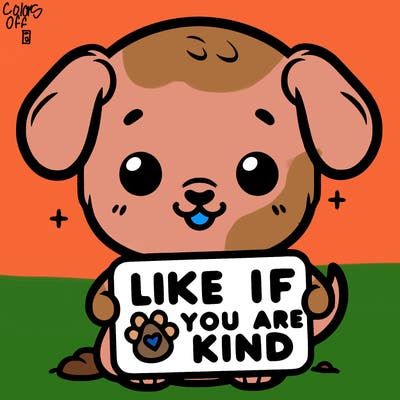 make a sign that says like if you are kind with a cute little dog