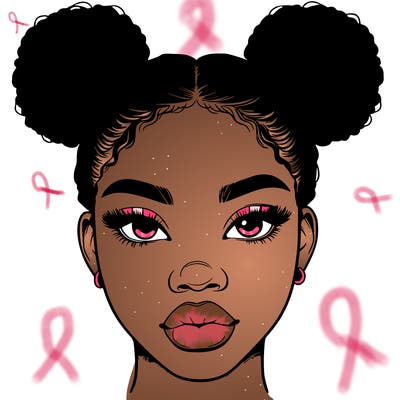 realistic black woman with two buns