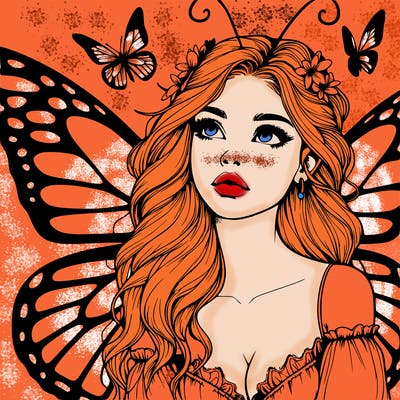 butterfly fairy realistic girl