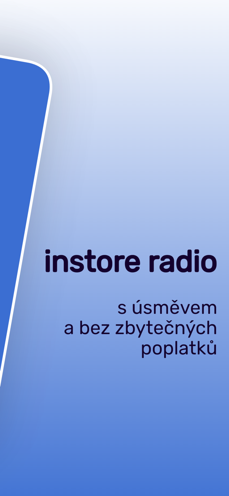 Interfaz de la aplicación Dirigent que destaca la radio en tienda para negocios sin tarifas de licencia adicionales