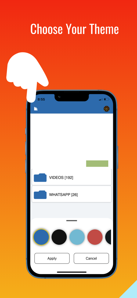 MX Player- Video Player* - MX Player app interface showing the Choose Your Theme selection screen with multiple color options