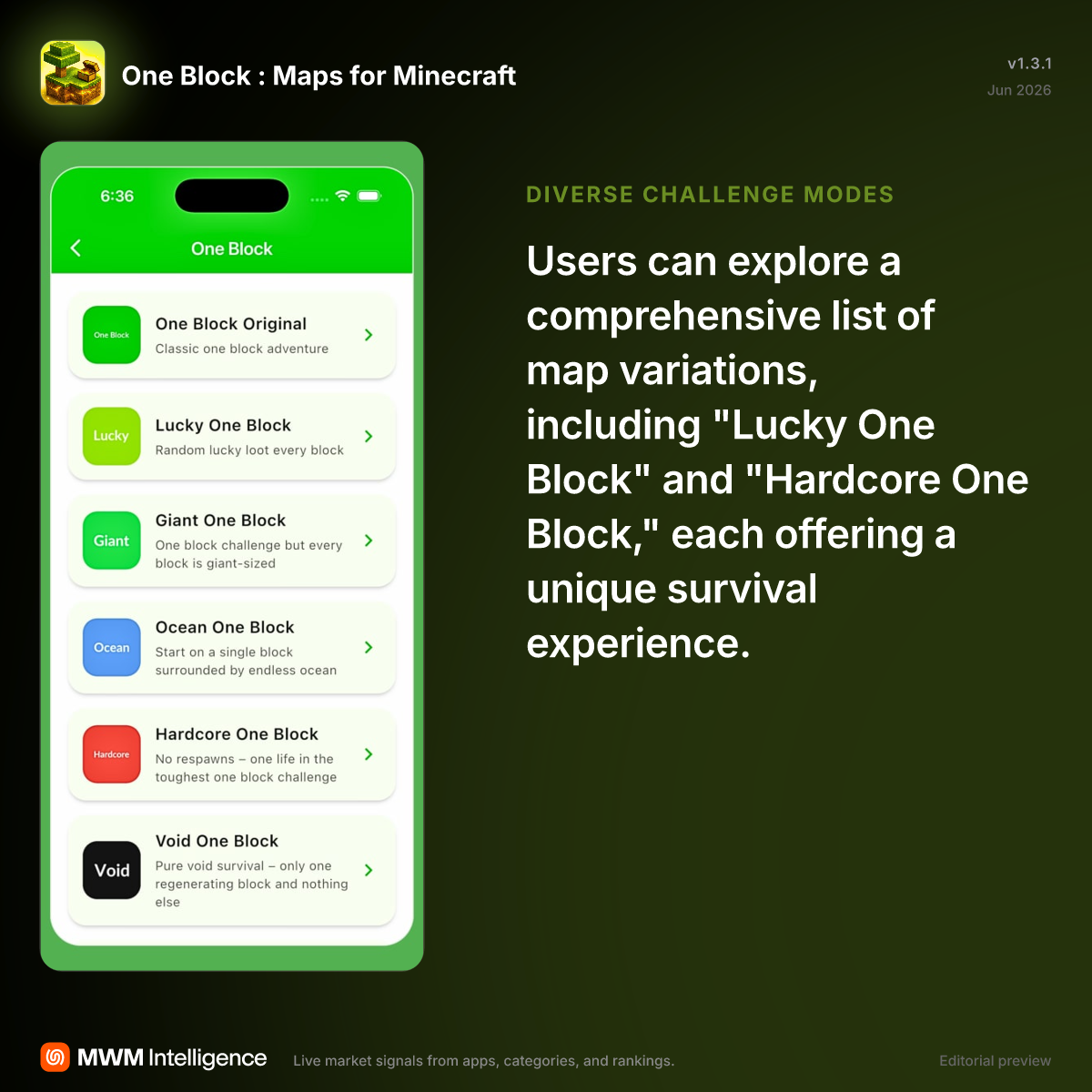 One Block : Maps for Minecraft - Reference App | MWM