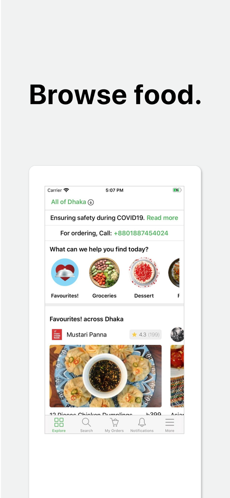 Cookups - Interface of the Cookups app showing food categories like desserts and groceries with featured homemade dishes