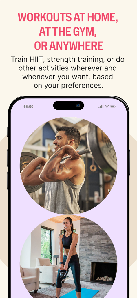 Trainiac by Wellhub - Interface do aplicativo Trainiac mostrando vários locais de treino, incluindo ambientes domésticos e de academia