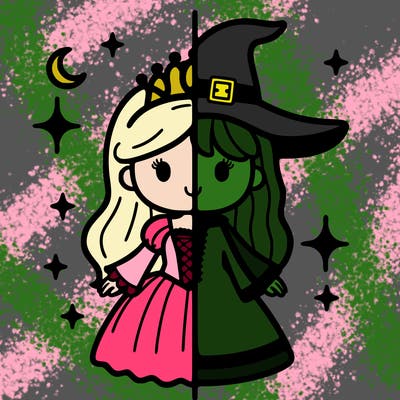 split princess and witch