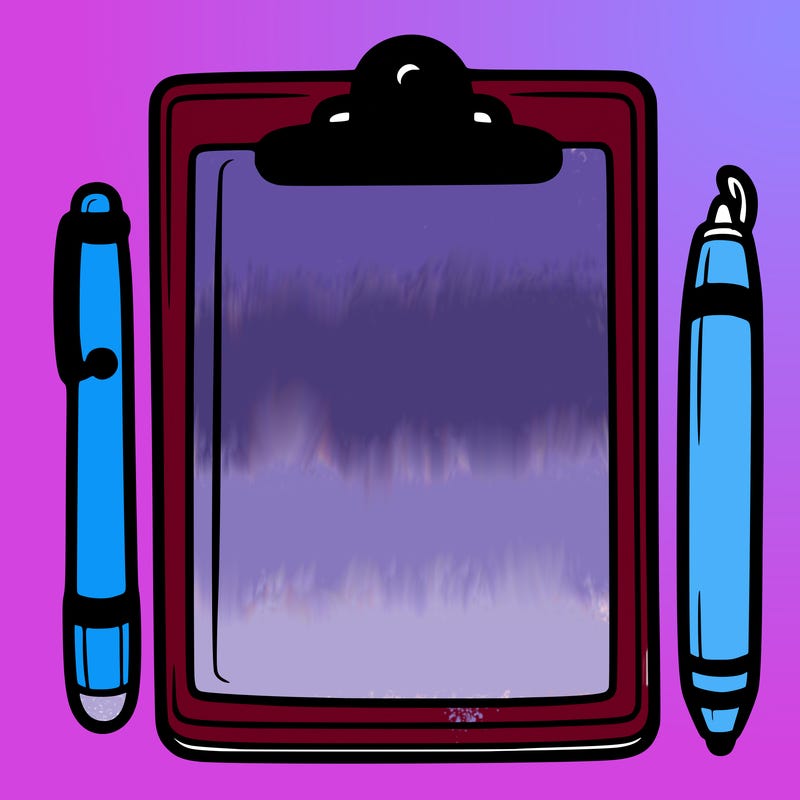 blank clip board with pen