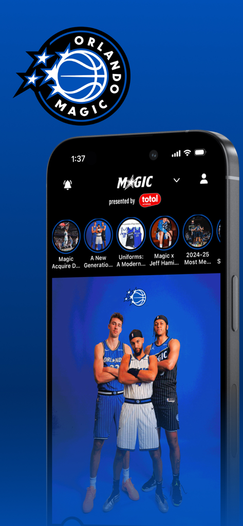Orlando Magic Mobile - Orlando Magic Mobile app home screen displaying basketball news and player updates