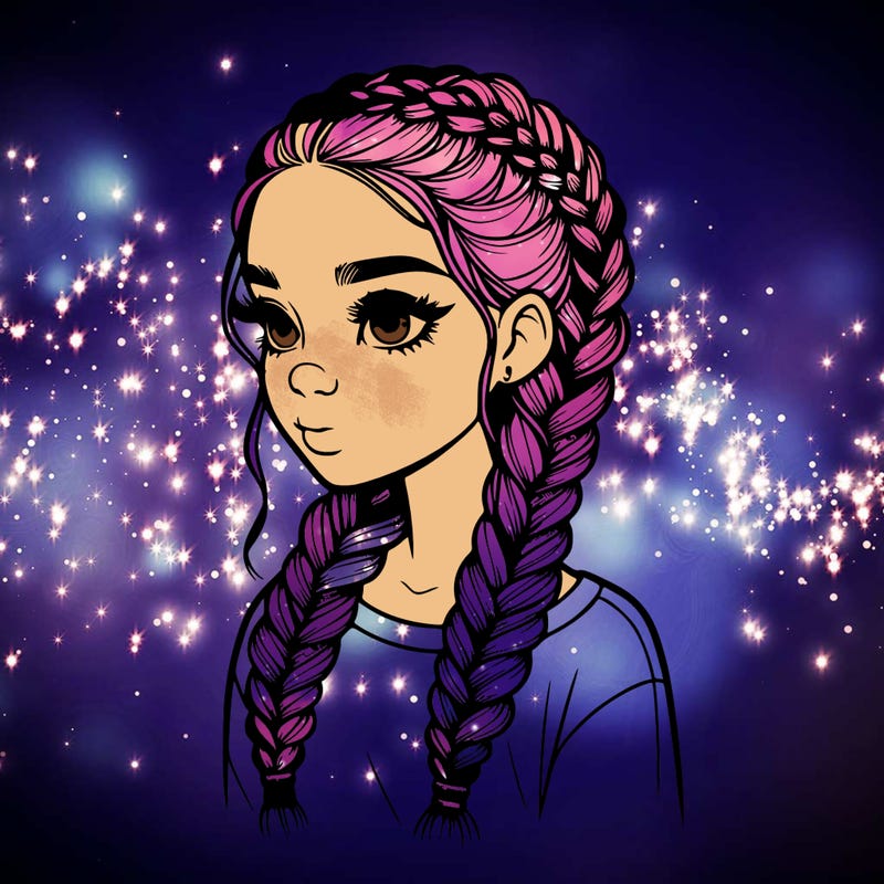 realistic girl with braids