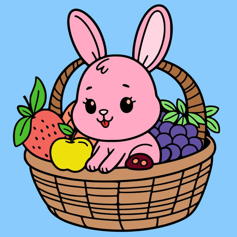 bunny in a fruit basket