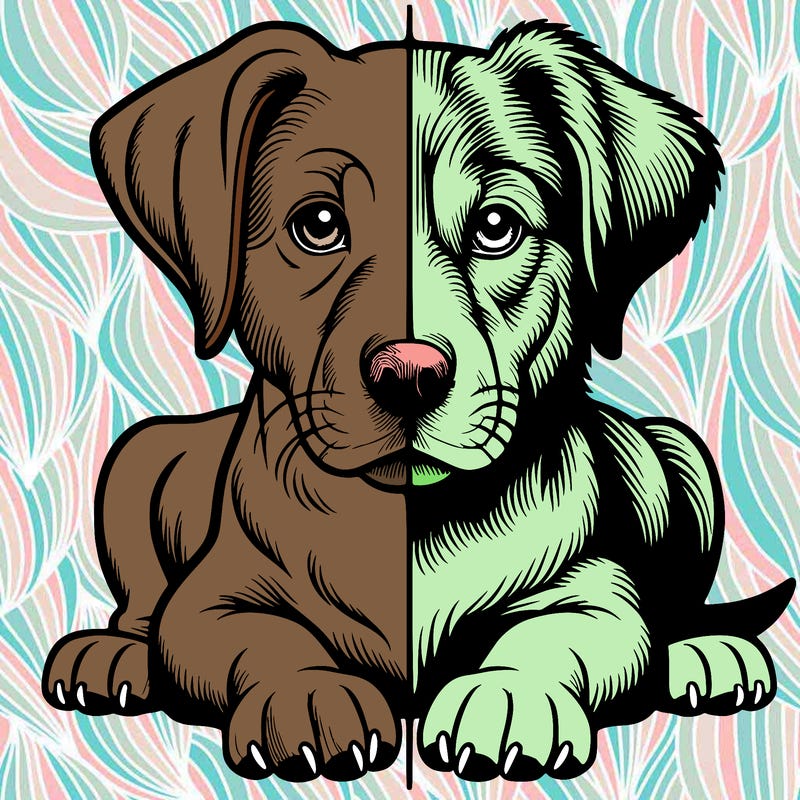 realistic dog split picture