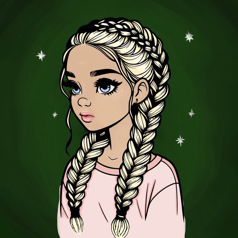 realistic girl with braids
