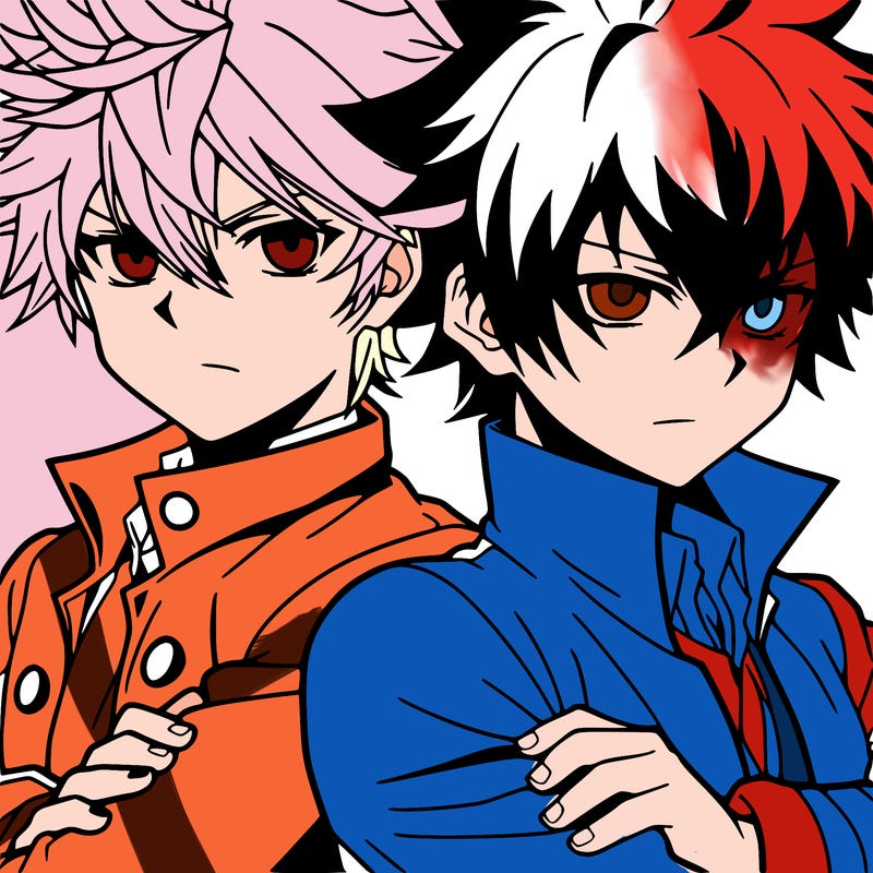 my hero academia bakugo and deku huging