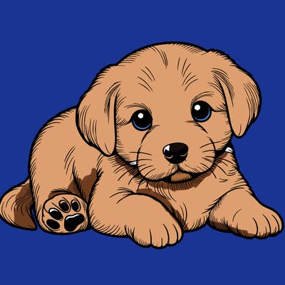 a cute realistic puppy