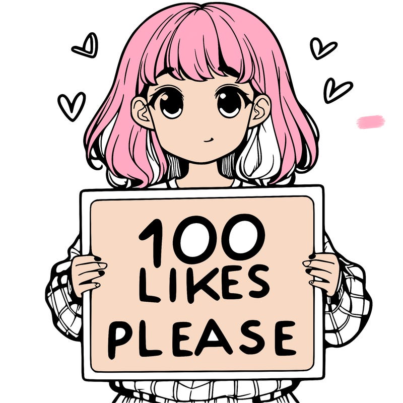 a girl holding a sign saying 100 likes please