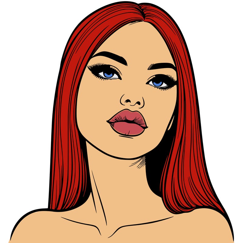 realistic woman with full lips