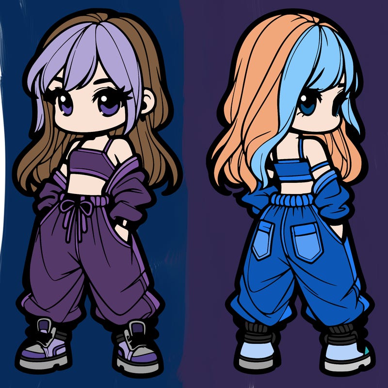 girl in crop top and baggy pants