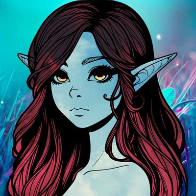 elf girl realistic dark fantasy