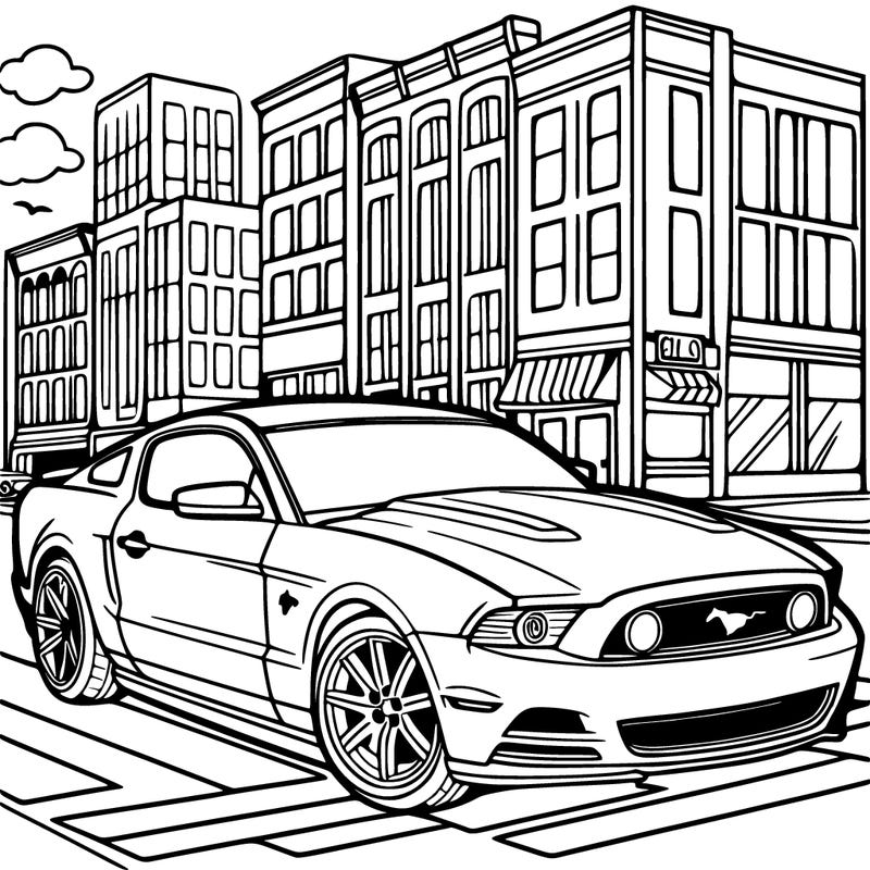 mustang on a street