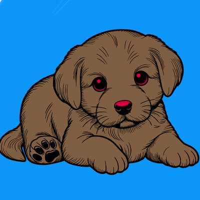 a cute realistic puppy