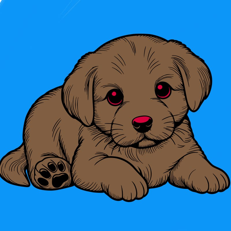 a cute realistic puppy