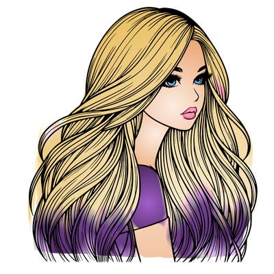 realistic girl with long realistic hair