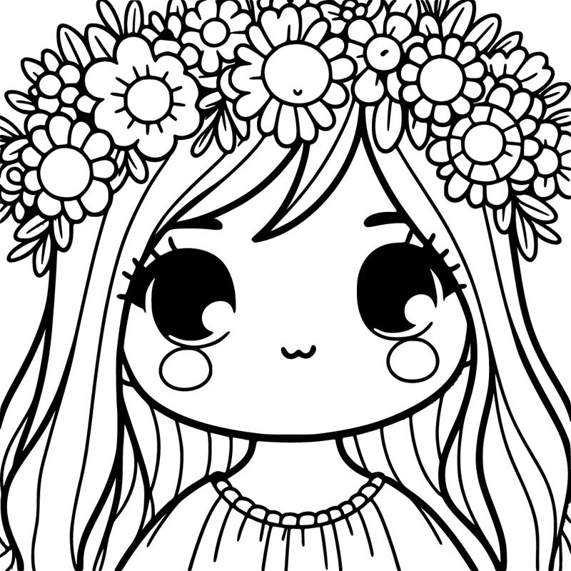girl with flowers crown