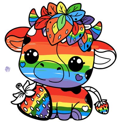cute strawberry cow