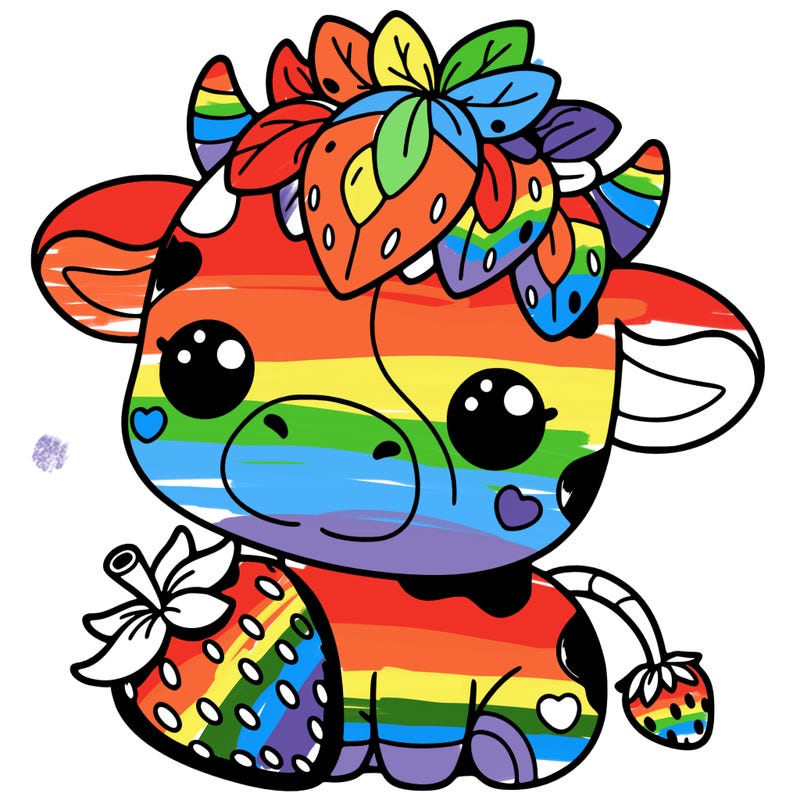 cute strawberry cow
