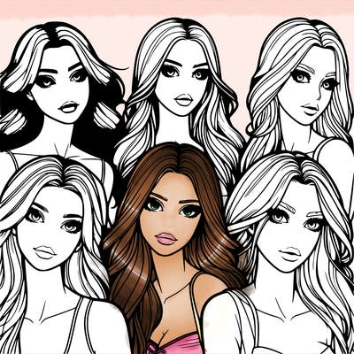 a group of realistic girls