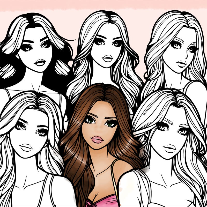 a group of realistic girls