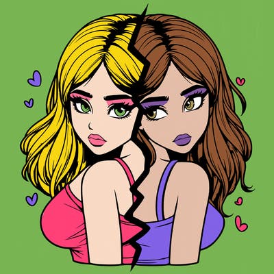 realistic girl split