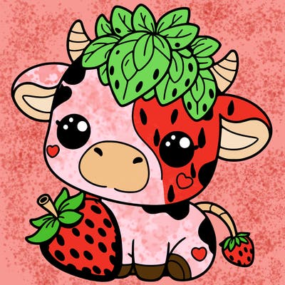 cute strawberry cow