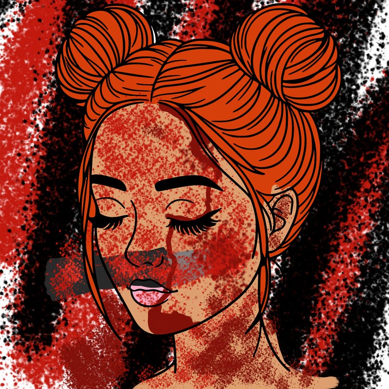 woman with hair buns