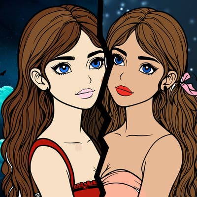 split realistic girl