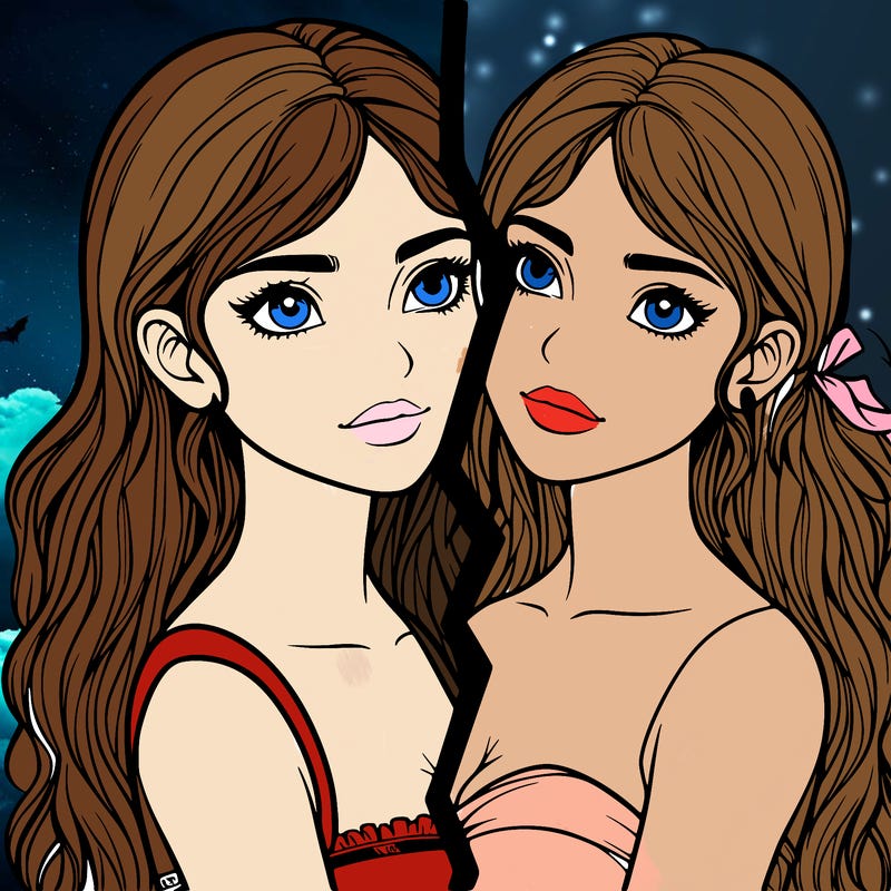 split realistic girl