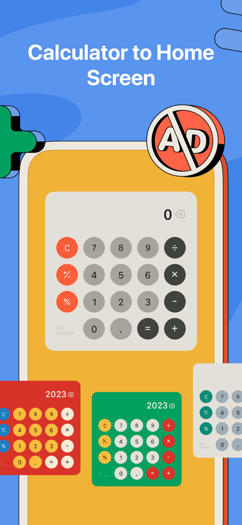 MD Calculator - MD Calculator interactive widgets on the home screen with multiple color themes and no ads.