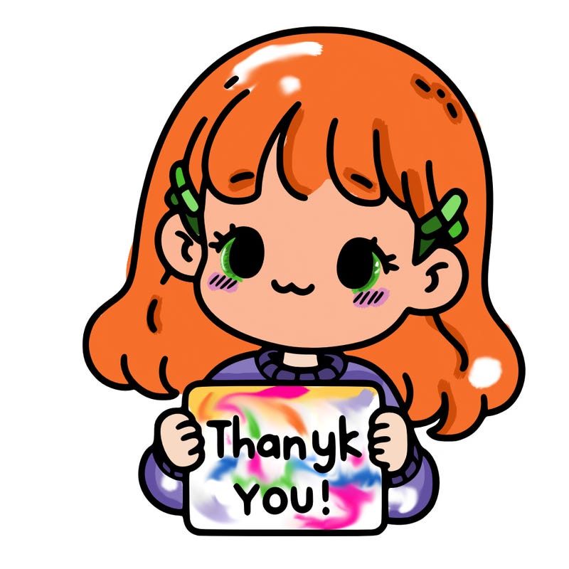 girl holding a sign say thank you on it