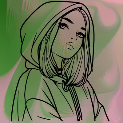 a realistic girl in a hoodie