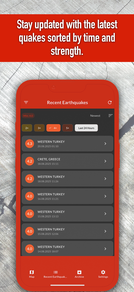 Earthquake Alert Tracker Map - Weather App | MWM