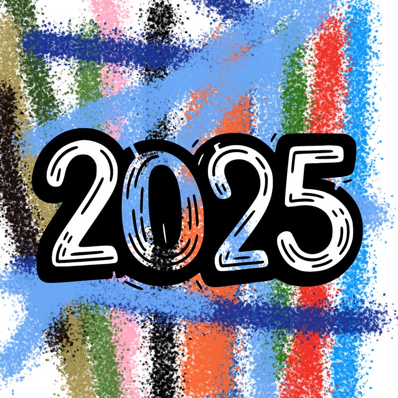 one line scrawled numbers sketch design “2025”