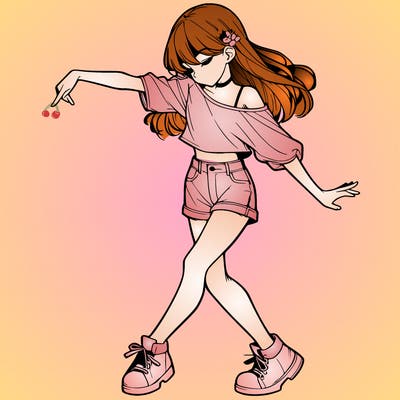 realistic girl danceing