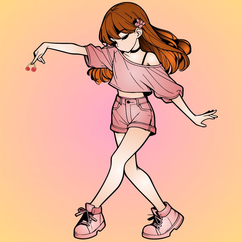 realistic girl danceing