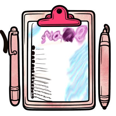 blank clip board with pen